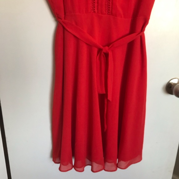 Billie and Blossom Red Midi Ruffle Dress - Size 10 - Picture 4 of 8
